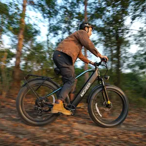 26''*4" Upgraded Ancheer Fat Tire Electric Bike for Adults, 28MPH Electric Mountain Bike with 750W Powerful Motor 48V 15Ah (720Wh) Battery, 3A Fast Charger, Lockable Suspension Fork, Commuter Ebike with Fenders and Rear Rack, RoverH