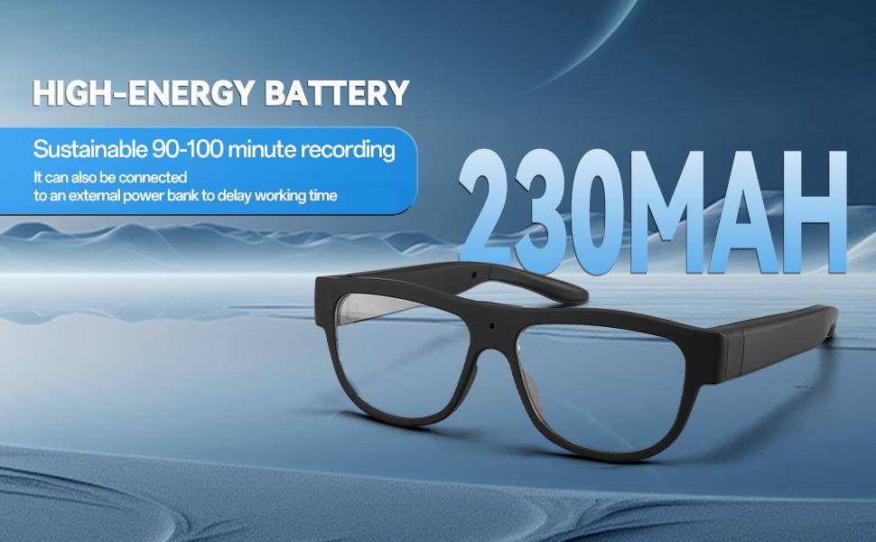 Latest Stylish Camera Glasses 1080p Outdoor Sports Camera with 64GB Memory Card Wide Angle Lens for Hiking & Driving