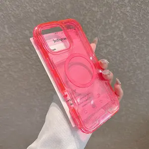 Suitable for MagSafe transparent phone case lpone 17 16 15 14 13 12promax plus two-in-one glitter Magnetic MagSafe phone case Shockproof anti-drop design essential for ladies 15Pro Max phone case 14promax 13promax Cover Protector iphone 16 case