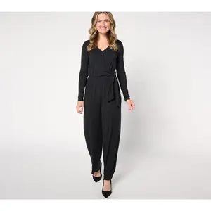 Attitudes by Renee Petite Knit Wrap Jumpsuit