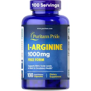 1000mg L-Arginine Dietary Supplement Muscle Pump Nitric Oxide Booster for Men and Women Cardio Heart and Circulatory Health Support Fitness Workout Extra Strength Amino Acid Energy Supplement 100 Tablets