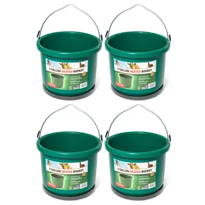 Farm Innovators Model Oversized 2 Gallon Plastic Heated Bucket, 60 Watt (4 Pack)