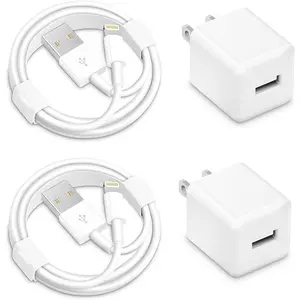 i Phone Charger, 5W USB to Lightning Cable 6Ft Quick Fast Charging Cord USB Wall Chargers Power Adapter for i Phone 14/13/12/11/X/8 Plus/XR/XS Max/SE/i Pad(2-Pack)