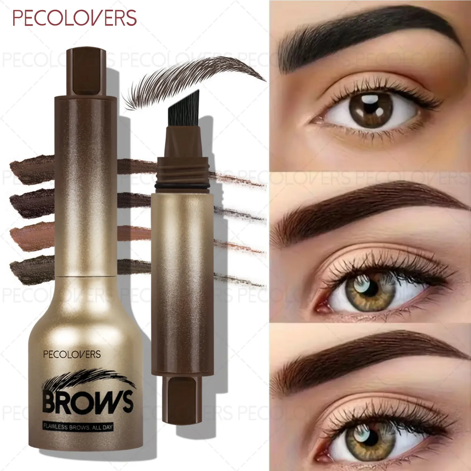 Waterproof Eyebrow Powder & Eyebrow Pencil 1 Pcs, Sweatproof Lasting Makeup, Filling Eyebrow Shapes, 3D Eye Brows Look, Easy To Use, Eyebrow Powder, Eyebrow Setting, Eyebrow Makeup Products, Used for Four Seasons, Christmas Gifts
