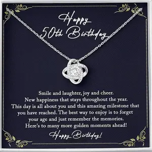 Personalized Birthday Gift for Women, 50th Birthday Gift for her, 50th Birthday Necklace, 50th Birthday Gift for Woman, 50th Birthday Gift Idea Necklaces styles On Birthday, Christmas, Xmas. Necklace Jewelry With Meaningful Messages Card & Box
