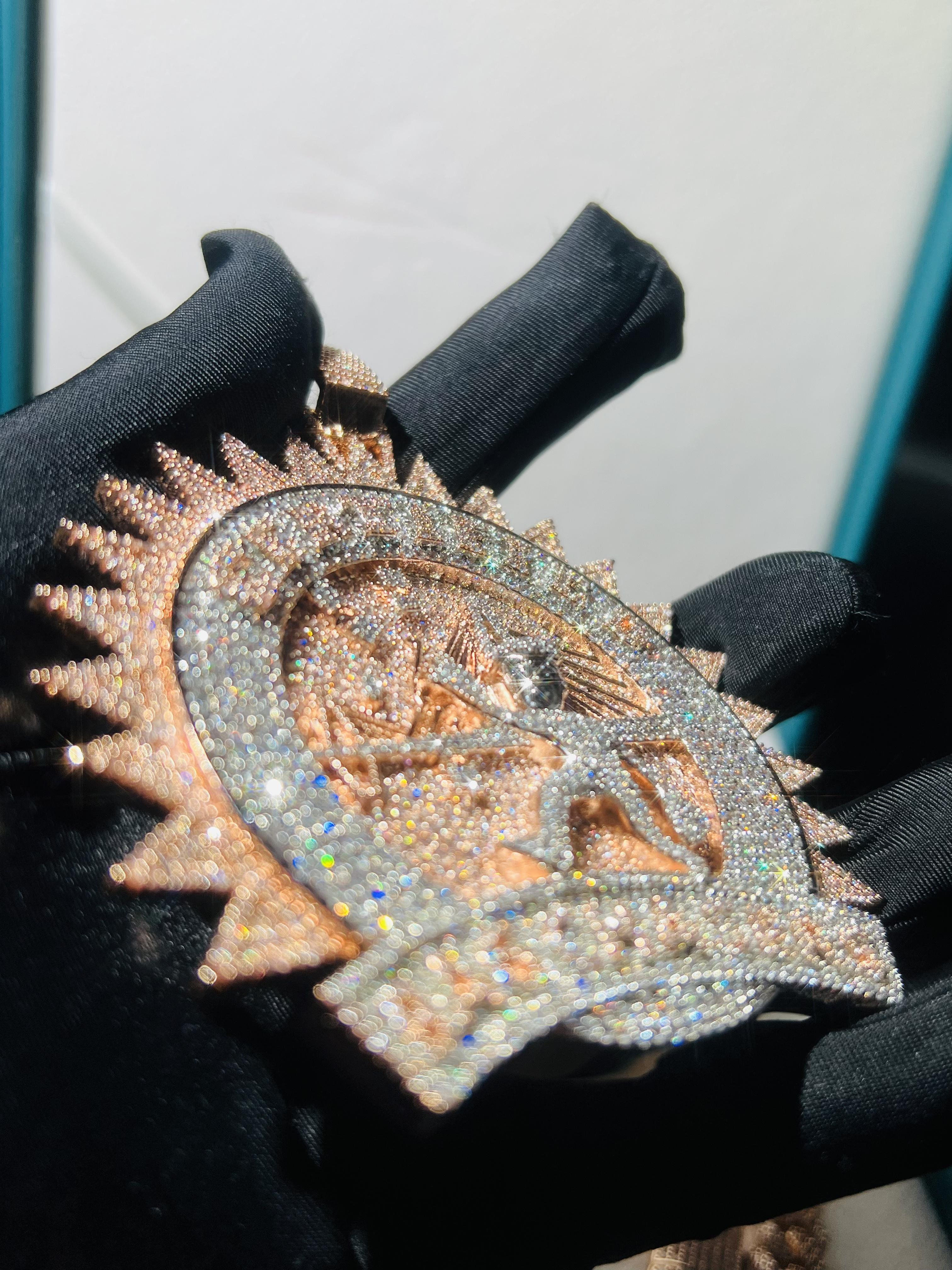 Custom Iced Pendant Silicon Diamond Gear High Luxury VVS Silicon Pendant Hip-Hop Jewelry Initial Logo Pendant Valentine's Day Easter Gift