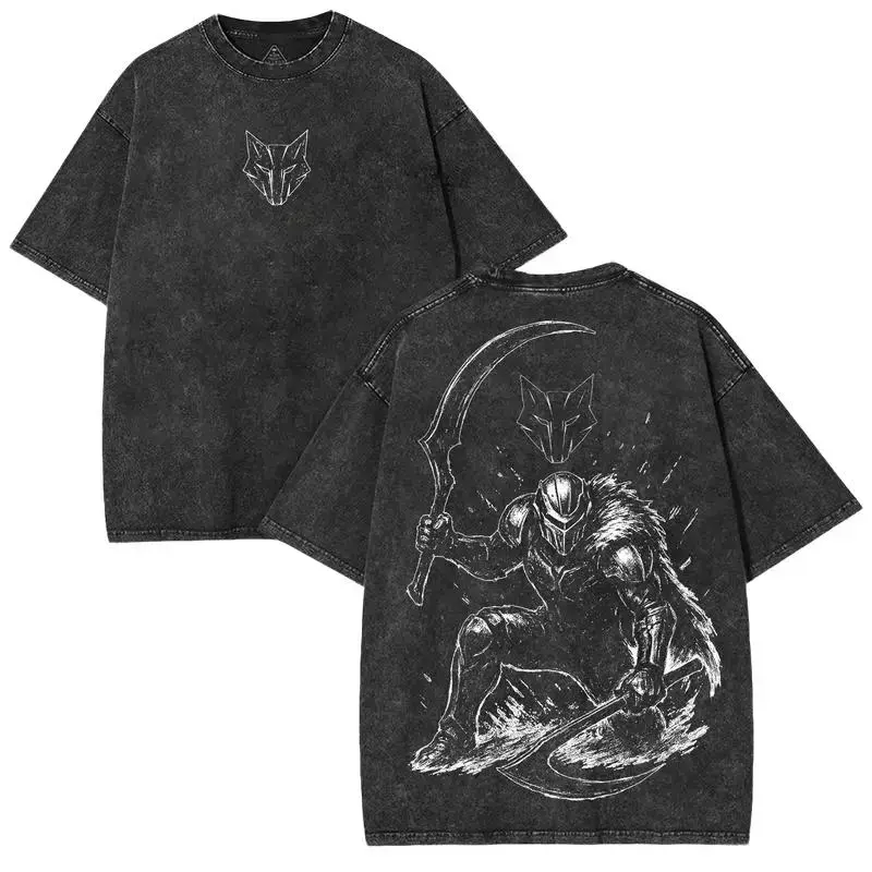 Men's Vintage Graphic T-Shirt in Washed Heavy Cotton, Distressed Streetwear Top with a Round Neck and Fitted Cut, Dystopian Rebellion Artwork, Figure, Streetwear Ready, Washed Graphic, Vintage Vibe, Short Sleeves, Easy Movement, Graphic Print