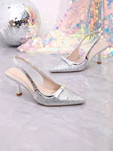 Women's Leopard Print Pointed Toe Low Heel Sandals, Soft Material Non-Slip Design, Comfortable & Stylish Footwear for Daily Wear