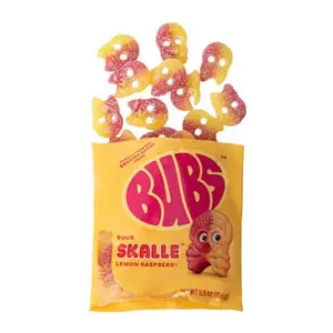 BUBS Sour Skalle Lemon Raspberry Skulls - Bold Bright Perfectly Sour Swedish Foam Candies in Iconic Skull Shape