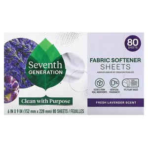 Seventh Generation Fabric Softener Sheets, Fresh Lavender, 80 Sheets