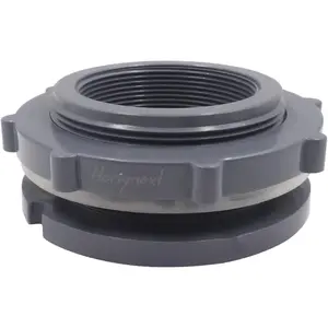 NPT2 PVC Bulkhead Fitting, Plastic Pipe Connector for Rain Barrel Garden Hose Adapter Spigot Kit Water Tank Gallon Drain Bucket (1 Pc) Horiznext