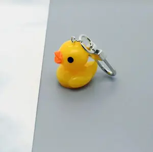 Rubber Duck Keychain - Customizable Round Shape for Fashion Accessories