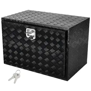 VEVOR Underbody Truck Box, 48x 17x 18 Pickup Storage Box, Heavy Duty Aluminum Diamond Plate Tool Box with Lock and Keys, Waterproof Trailer Storage Box with T-Handle Latch for Truck, Van, Trailer