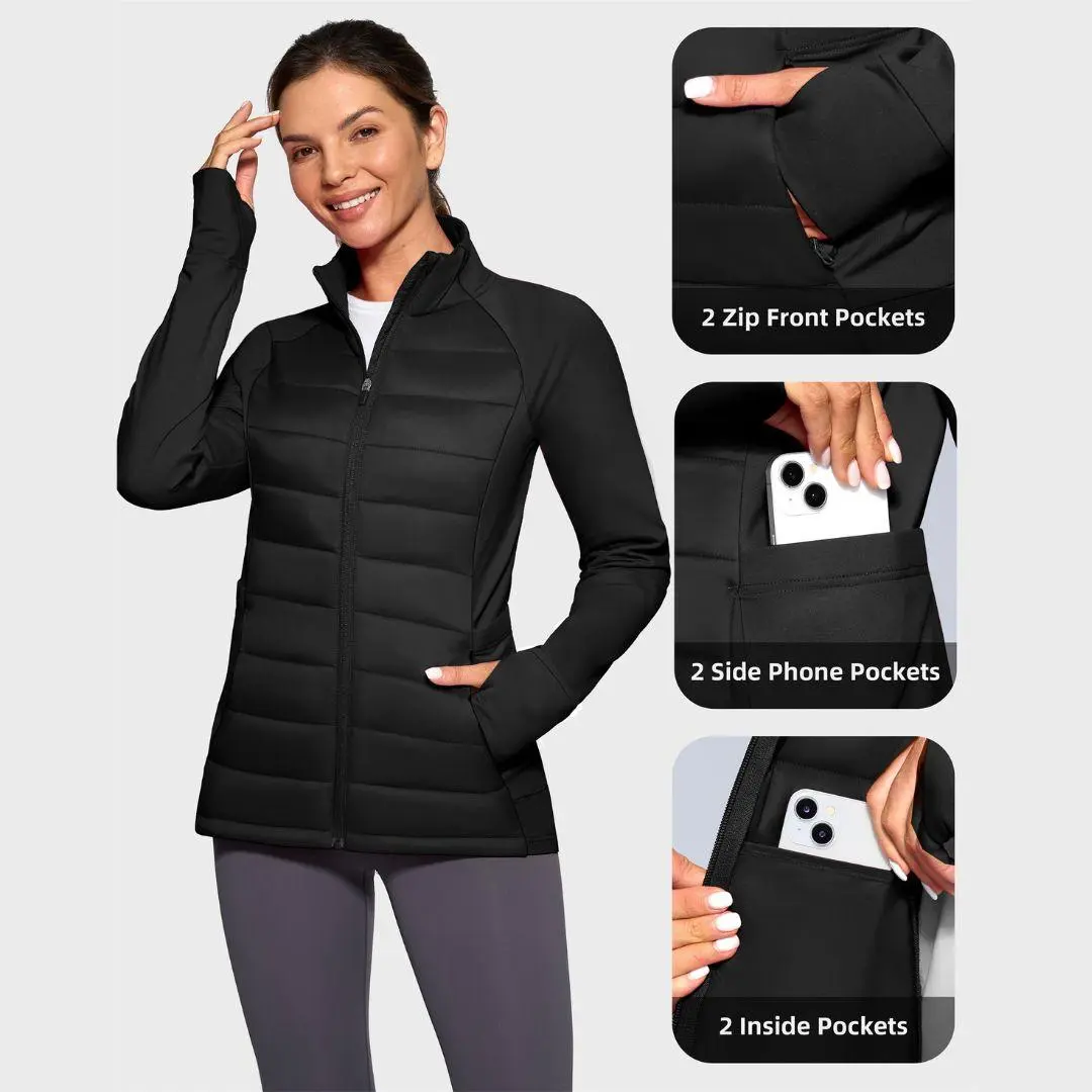 G GRADUAL Women's Lightweight Synthetic Sports Jacket - Zip Front, 6-Pocket Fleece-Lined Thermal, Waterproof Wind-Resistant Outerwear for Outdoor Hiking, Travel #TikTokShopStockUp