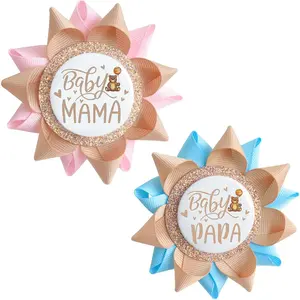 Bear Theme  Mama and Papa Pin for  Party, Mom to be Pins and Dad to be Pins for  Shower Party Supplies, Boy or Girl  Parties