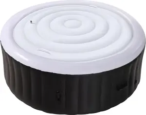 4.5 Ft Inflatable Hot Tub Cover - Energy Saving Lid for Round Hot Tub, Foldable Protective Rain Overflow Cover for Outdoor Inflatable Hot Tubs