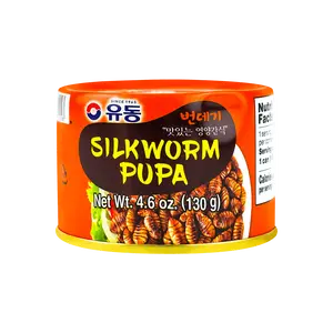 YOO DONG Korean Roasted Silkworm Pupae Snack - High Protein, Ready-to-Eat, 130g Can