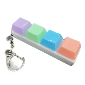 Colorful Keyboard Keychain Adult Fidget Toy with Keyring Attachment Lightweight & Vibrant Blocks for Daily Fun