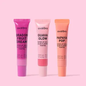 Avatara Make 'Em Jelly Lip Trio - Dragon Fruit Dream Guava Glow Papaya Pop Tinted Lip Jellies for Dry Lips 3 x 0.51 fl oz