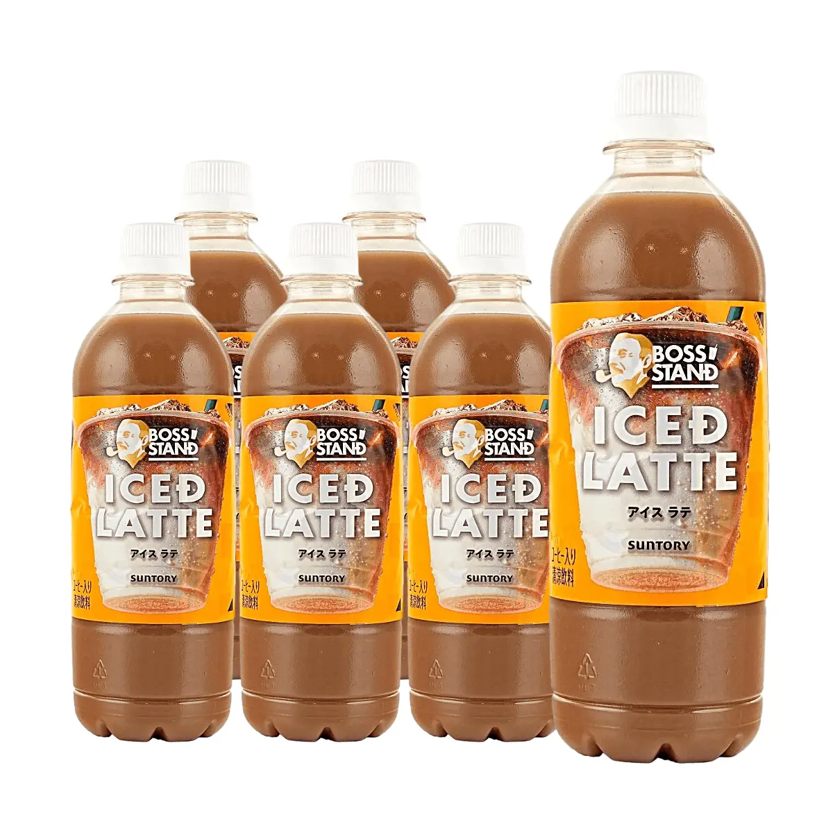 Suntory BOSS Iced Latte Milk Coffee 450ml x 6 Pack - Smooth, Mildly Sweet, Ready-to-Drink Japanese Coffee Beverage