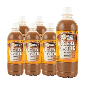 Suntory BOSS Iced Latte Milk Coffee 450ml x 6 Pack - Smooth, Mildly Sweet, Ready-to-Drink Japanese Coffee Beverage