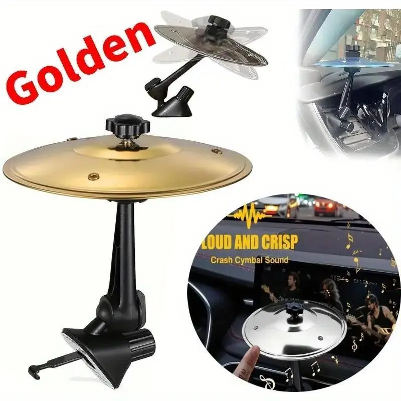 Mini Car Air Vent Cymbal Ornament Handheld Drum Decor Auto Interior Musical Instrument