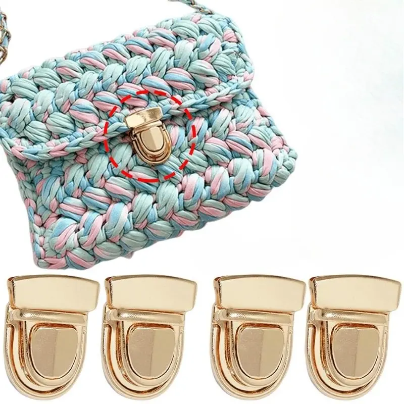 5pcs Lock Clasp Catch Purse Thumb Lock Purse Buckle Fasteners Wallet Buckle Purse Metal Clasp Locks for DIY Making Craft Bag Purse Buckle Accessories Replacement Handbag Accessory