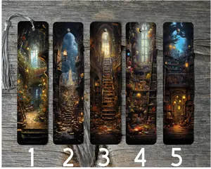 Fantasy Library Themed Metal Bookmarks - Durable Metal Book Accessories for Literature Enthusiasts