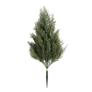 19.6-Inch Artificial Cedar Ball Bush Tree, UV Protection, Realistic Fake Decorative Plant for Outdoor Garden, Porch, Courtyard, Indoor Decor