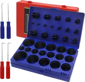 826 count O Ring Kit, SAE & Metric Sizes, -70A, Rubber Seals O Rings & 4 count Orings Remover Tools in a Storage Case, for Faucet, Plumbing, Automotive (Red & Blue Case)