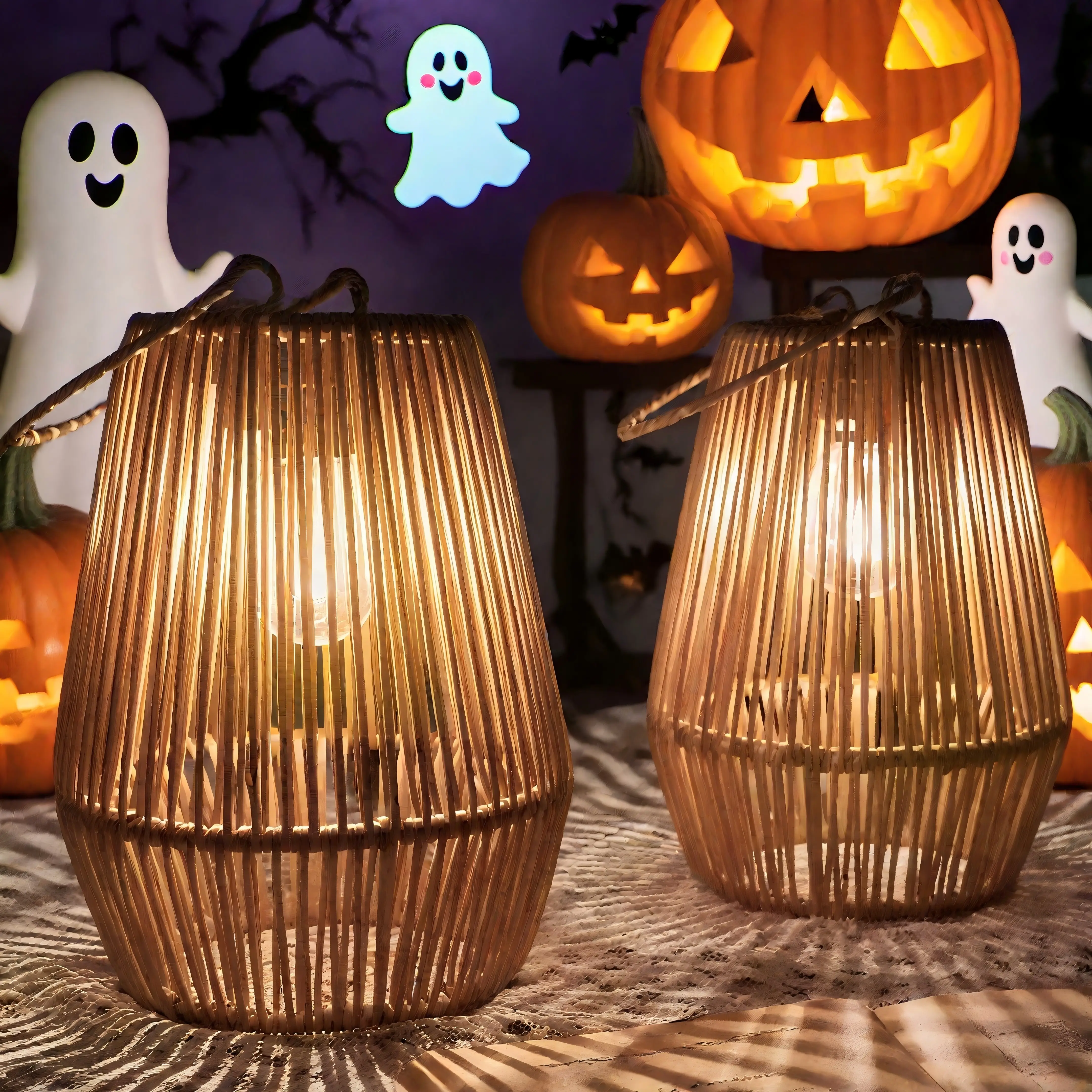 Halloween Decorations Solar Christmas Lights Outdoor, Solar Hand-Woven Lantern Outdoor Waterproof For Festival, Garden Deco for Outside,Yard,Patio,Po