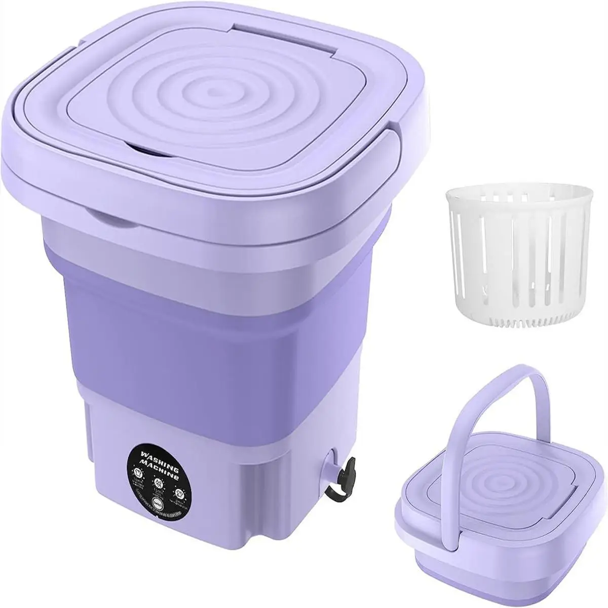 Mini 8L Folding Washing Machine, Small Portable Semi-automatic Cleaning Machine for Underwear & Socks, Perfect for Holiday Gifts