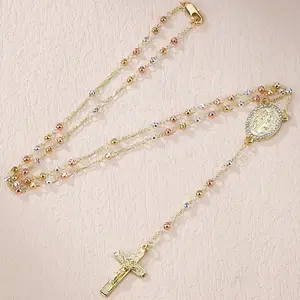 San Benedict Rosario de San Benito - Religious Necklace gold filled