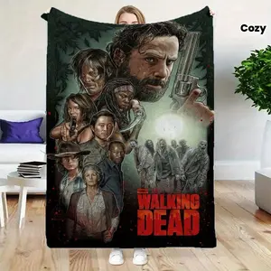 [Travel Friendly] The Walking Dead TV Series  Blanket - Soft & Cozy Flannel Throw with Iconic Character Designs - Perfect for Sofa, Office, Bed, Camping & Travel - All-Season Comfort Gift for Fans  Skin-friendly, lightweight and soft