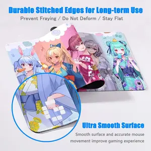 Hololive Group Photo Sublimation Anime Mouse Pad, Large Anti-Slip Rubber Base Desk Mat, Smooth Cloth Surface, Durable Thick Build, Extended Keyboard Mousepad for PC Gamers, Sublimation Mouse Pads