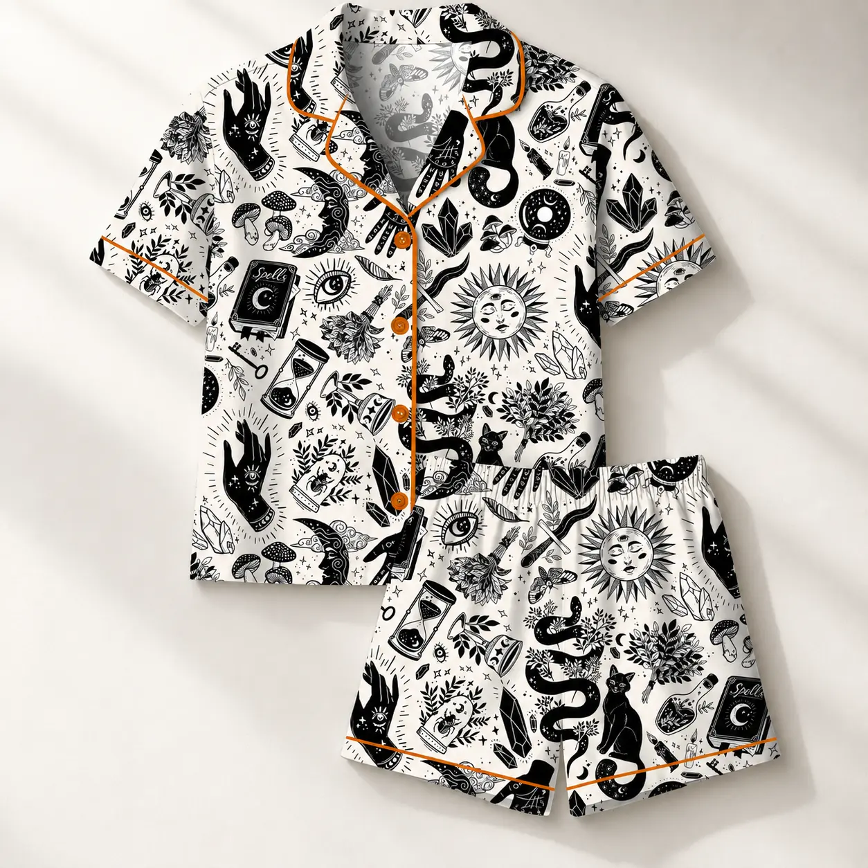Comfortable Short Sleeve Pajamas  - Soft and Cozy Sleepwear with Button Front and Elastic Waistband
