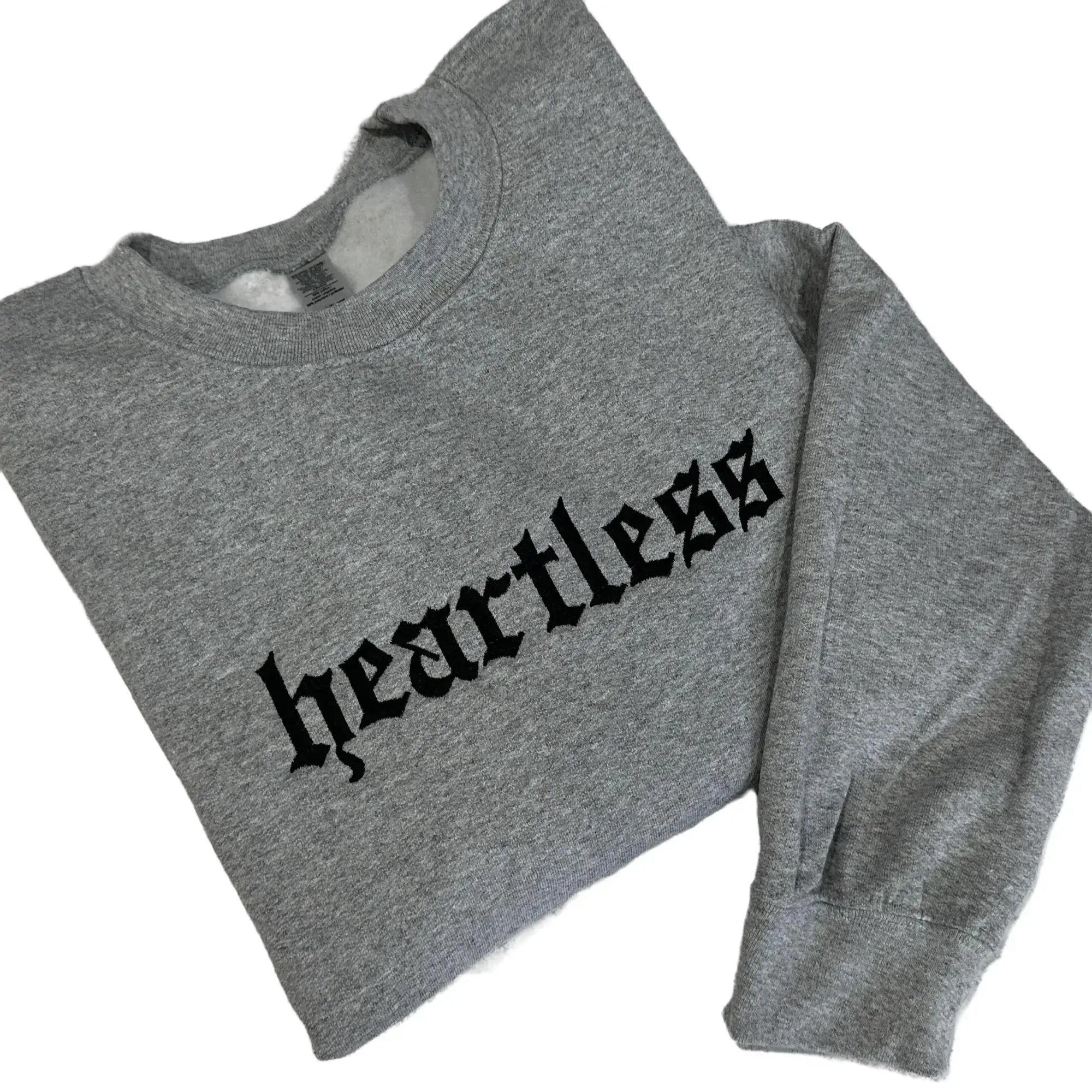 Heartless Embroidered Crewneck Unisex Sweatshirt Casual Clothing Heartless Embroidered Crewneck Unisex Sweatshirt Casual Clothing