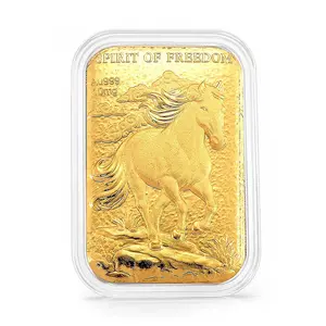 24K Yellow Gold Spirit of Freedom Emboss Sheet 31x45.5mm 10mg