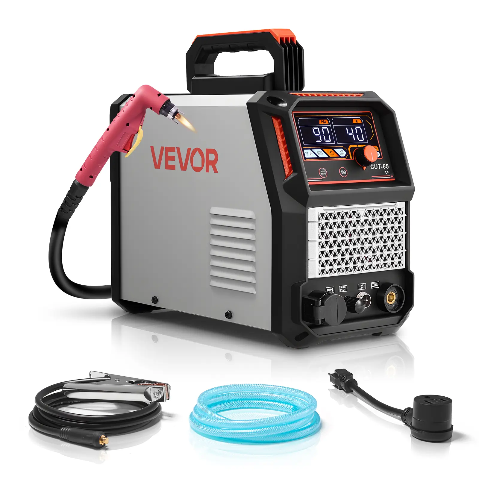 【summerfinds】VEVOR Plasma Cutter, 65A Non-Touch Pilot Arc Plasma Cutting Machine Non-High Frequency - with 2T/4T Function & Adjustable PT Time, 110V/220V Dual Voltage Digital Display IGBT Inverter