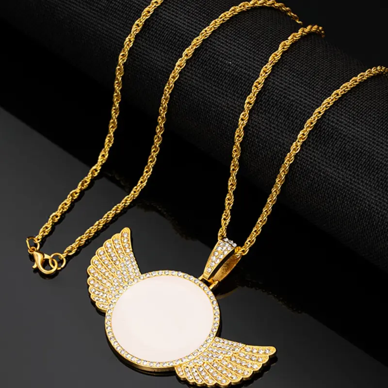 Memory Angel Wings Stainless Steel 14k Gold Plated Necklace, Elegant Angel Wings Pendant, Unisex Fashion Jewelry, Perfect Gift for Birthdays