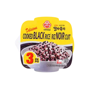 OTTOGI Delicious Black Rice 210g x 3 Pack - Instant Microwaveable Korean Meal, Healthy Whole Grain