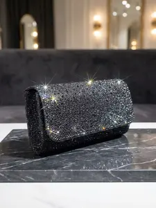 Women's Luxury Rhinestone Clutch Bag, Wristlet Pouch, Elegant Evening Banquet Bag, Ultra Sparkly Finish, Ideal for Weddings, Proms, Galas