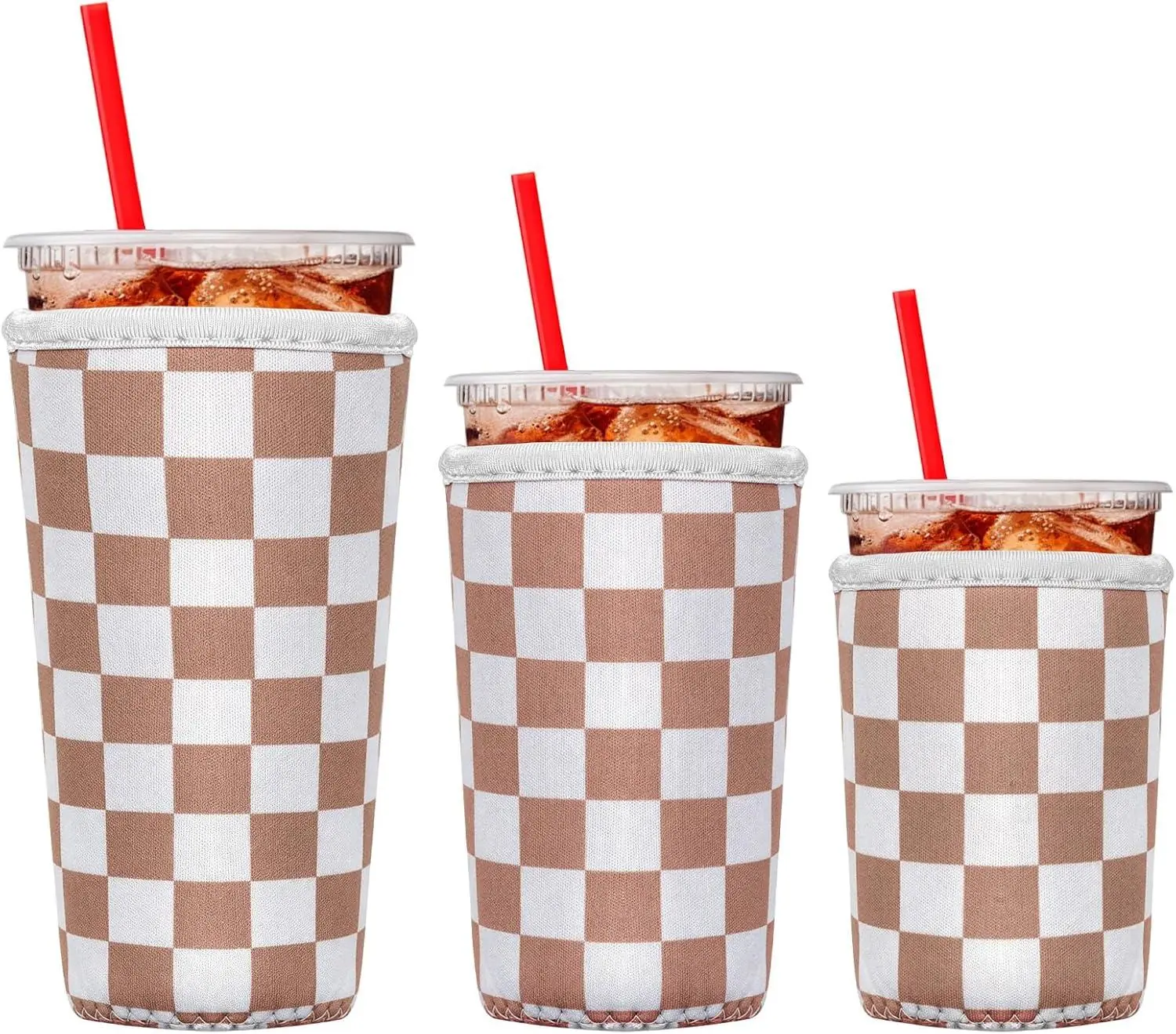 Loghohu 3-Pack Reusable Insulated Neoprene Cup Sleeve, 16-32 oz Beverage Holder for Iced & Hot Drinks, Compatible with Starbucks, Dunkin Cups & More