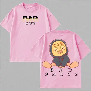 Bad Omens Duck Graphic T-Shirt, The Death of Peace of Mind Album Vintage Heavy Cotton Oversize Unisex Alternative Metal Metalcore Rock Band, Retro Y2K Dark Music Streetwear Womenswear