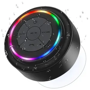 Upgraded5.0Portable Wireless Speaker, Waterproof Speaker with RGB Light, Rechargeable Bluetooth-compatible Speaker for Bathroom, Outdoor, Beach, Travel, Party