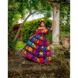 Chiapaneco Doble Ruedo Floral Dress