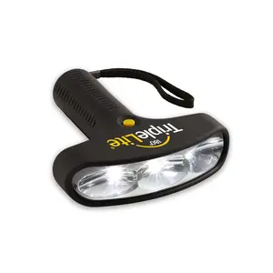 TripleLite TL800 180° Wide Beam Flashlight, 800 Lumens, Patented 3-LED Flashlight with High Low Strobe Settings, Water Resistant, Drop Resistant, Lanyard, 3 AA Batteries Included