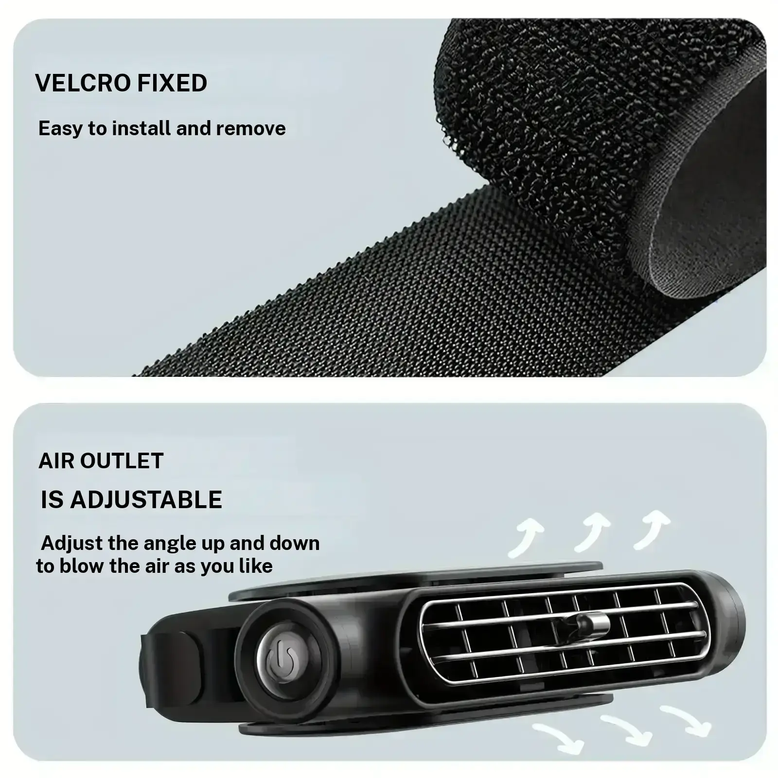 JOYTUTUS Car Seat Fan USB Plug in Dual Turbo High Wind Power Car Interior Rear Pillow Car Fan with Independent Switch & Adjustable Air Outlet for Personalized Comfort