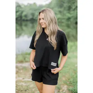 Womens Black Summer Set Top