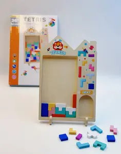 Wooden Tetris Puzzle Brain Teaser Toy for Kids
